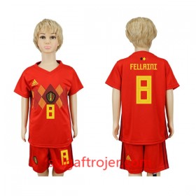 Belgien Fodboldtrøjer Fellaini 8 Børn Hjemmebanesæt VM 2018